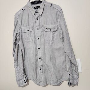 Eighth Eighth Platinum Long Sleeve Shirt For Men Size Large Black White